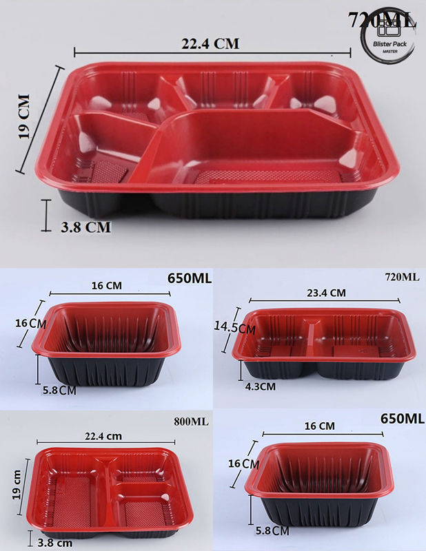 Περιβαλλοντικά φιλικό 3 διαμερίσματα Bento Box μίας χρήσης PP πλαστικό μικροκυμάτων και ψυγείο ασφαλή