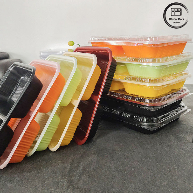 Περιβαλλοντικά φιλικό 3 διαμερίσματα Bento Box μίας χρήσης PP πλαστικό μικροκυμάτων και ψυγείο ασφαλή